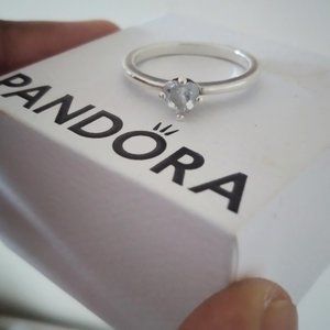 PANDORA Sparkling Heart Solitaire (SIZE 7)